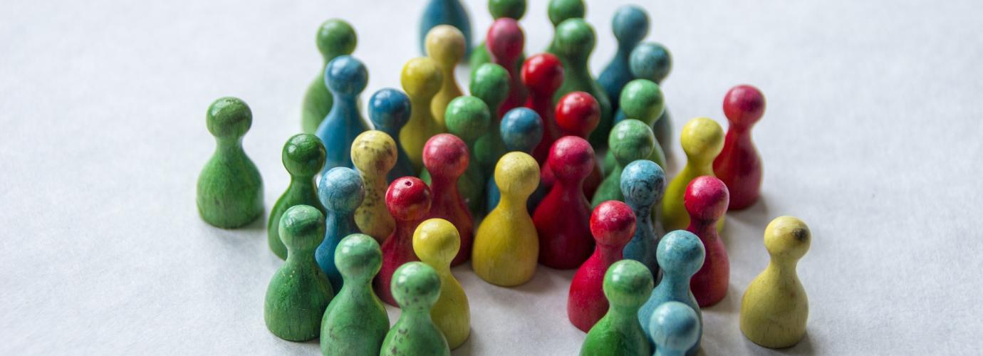 multicoloured playing figurines