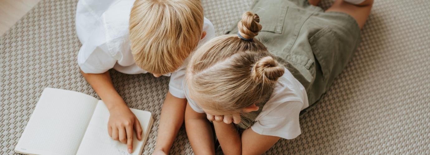 Children doing homework together