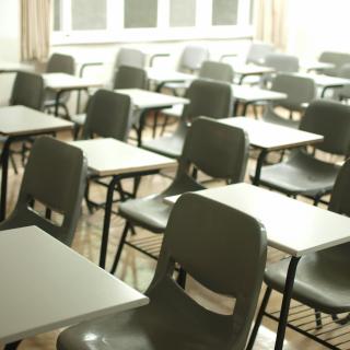 school desks and chairs