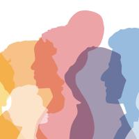 illustration with profiles in different colors