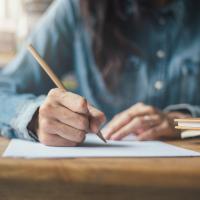 Student taking an Exam