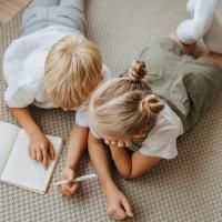 Children doing homework together
