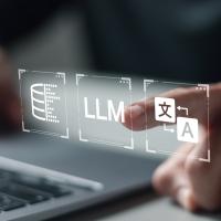 Person pointing to LLM-label