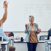 Teacher in front of class