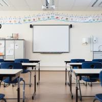 Classroom with whiteboard Classroom with whiteboard